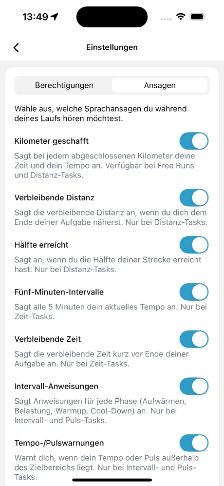Sprachansagen beim Laufen jetzt individuell einstellbar